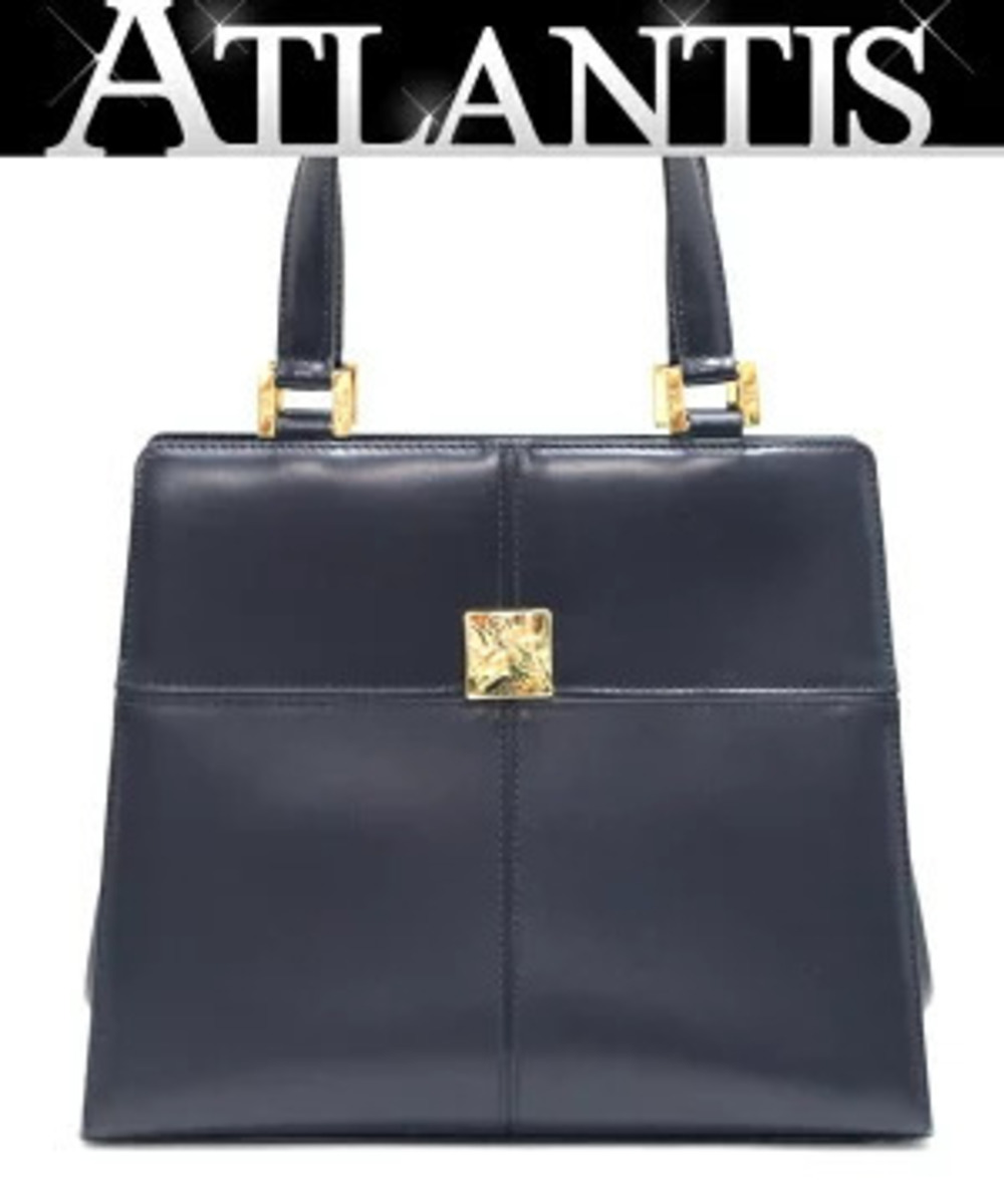 Saint Laurent Yves Crazy Handbag Leather Navy Blue